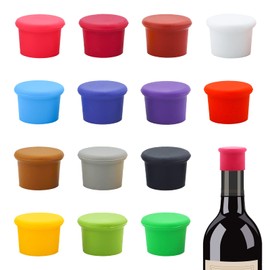 14 PCS Silicone Wine Stoppers, LEEFONE Reusable Wine Corks, Wine Bottle Stopper Wine Saver Airtight Seal on Wine Bottles, Replace a Cork, Easy to Clean- 14 Colors