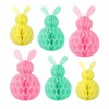 6PCS Bunny Rabbit Easter Hanging Decorations Cute Honeycomb Shape Ball