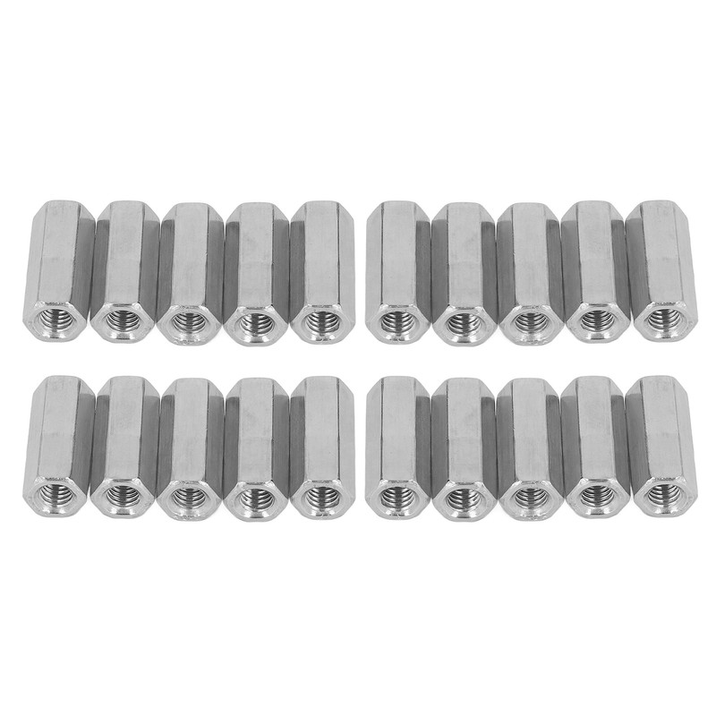 20 Pcs Hex Coupling Nut M6x1 L25mm Stainless Steel Threaded