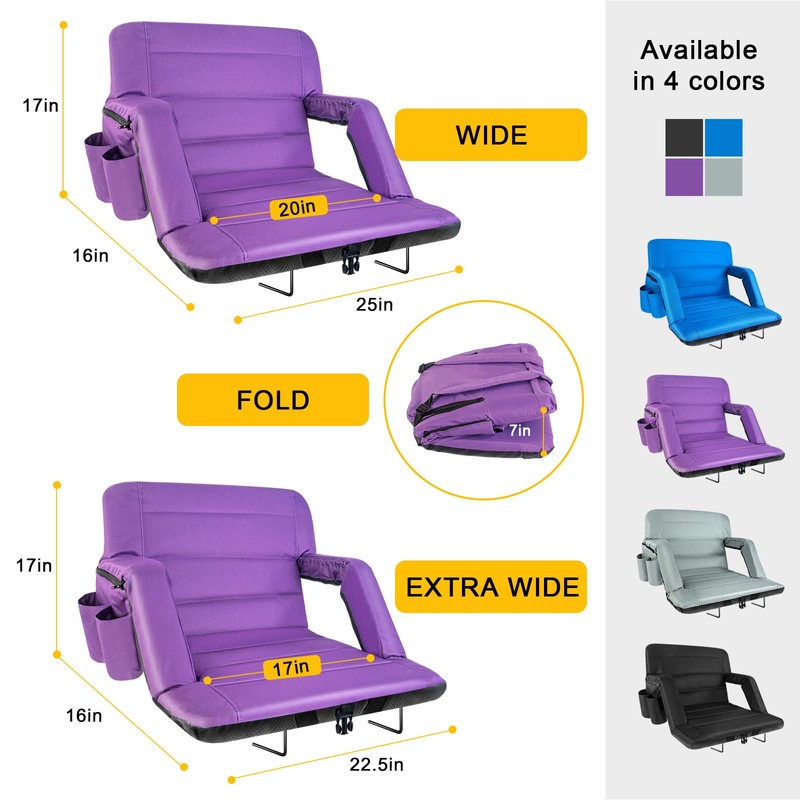 yeyeeyyee Extra Wide Stadium Seats with Back Support, Exclusive Bleacher