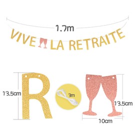 VINFUTUR Vive La Retraite Banner French Retirement Garland for Retirement Farewell Party