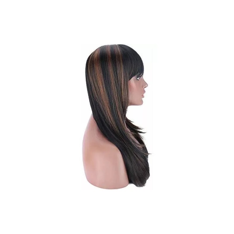 Kalyss Peluca Negro Con Marrón Liso 60 Cm Kalyss