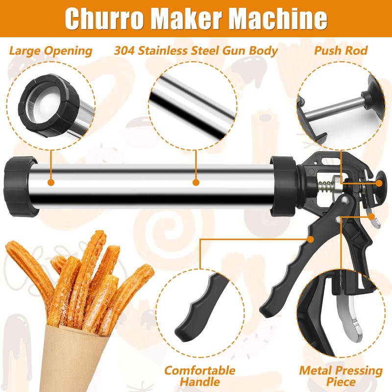 Windspeed Churro Maker Kit, Long Churro Maker Machine with Piping