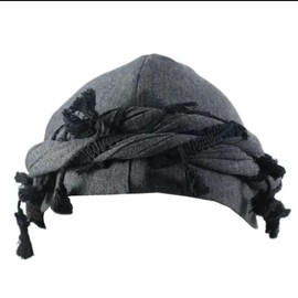 Turban For Men, Vintage Twist Head Wraps Durag With Tassel, Hair Wrap - Color: grey