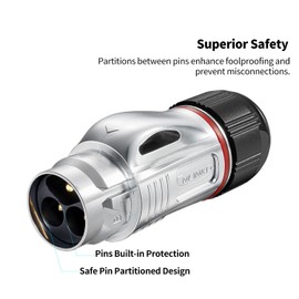 CNLINKO BD-24 3 PIN Industrial Waterproof Connectors, IP68 Circular Connector, Hard Metal Anti-Interference Shell, Quick Plug Aviation Connector, M24 Panel Mount Flange Socket (3 Pin)