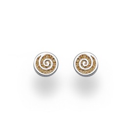 DUR Schmuck: O5214 Sand Spiral 2.0 Stud Earrings with Beach Sand, Sterling Silver