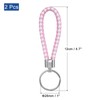 PATIKIL Braided Leather Keychain, 2 Pack PU Key Ring Woven