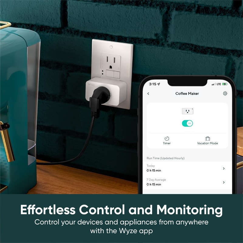 Wyze Plug, 2.4GHz WiFi Smart Plug, Works with Alexa, Google