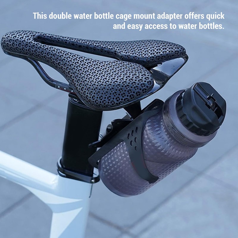 Bicycle Saddle Bottle Holder Adapter, Steel Water Bottle Holder for