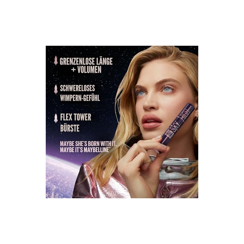 Sky High Washable Mascara with Volume, Cosmic Black, 0.24 ml