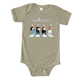 Little Groupies THE BOTTLES Baby Onesie, 100% Cotton, Sizes 3-24m, Unisex-Babies, Baby RocknRoll Onesie (Stone, 12-18 months)