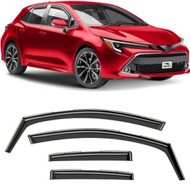 Voron Glass in-Channel Extra Durable Rain Guards for Toyota Corolla 2020-2025 Hatchback, Window Deflectors, Vent Window Visors, 4 Pieces - 200591