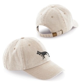 Embroidered German Shepherd Vintage Cap Women Men Alsatian Dog Walks Gift Unisex Hat Puppy Pet Owner, One Size, Soft Grey