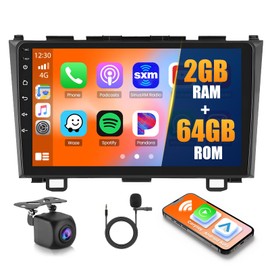 Inefala [2+64G] Car Stereo for Honda CRV 2007 2008 2009 2010 2011 with Wireless CarPlay Android Auto, 9 Inch HD Touchscreen with WiFi GPS Bluetooth FM/RDS Radio SWC Backup Camera MIC