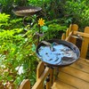 Deck Bird Bath and Feeder, Detachable Metal Bird Baths for