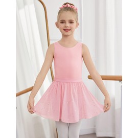 Zaclotre Ballet Leotards for Girls Sleeveless Dance Dress Outfit with Removable Skirt Combo