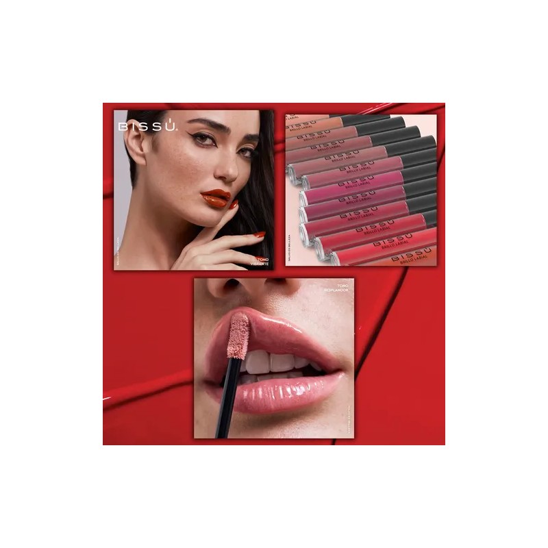 Brillo Labial Hidratante Bissú Línea Labios Set 12 Tonos