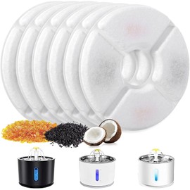 6 PCS Filtros para Fuente de Gatos con Resina y Carbón Activado