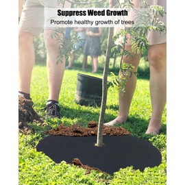 GUXPCH 30PCS 20.5In Non-Woven Tree Mulch Ring Thickened Tree Protectors Mat, Reusable Tree Weed Barrier Mat, Landscaping Plant Cover, Round Anti Grass Gardening Fabric Cover