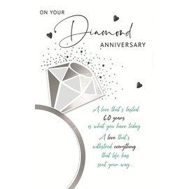 Diamond 60th Embellished Anniversary Greeting Card Words to Cherish Cards WCH043