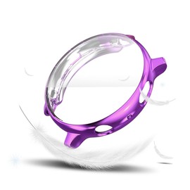BIUDECO Electroplated Protective Cover for Watch Active Purple Scratch-Resistant TPU Frame Easy Installation Stylish Design Compatible Smartwatch Accessory