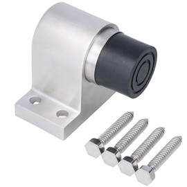 MS Beschläge Floor Door Stopper, Stainless Steel, Polished Door Buffers, Floor Mounting, Rubber Stop, Spring-Loaded Door Protector, Door Protector, Door Stopper Including Screws Door Damper