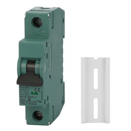 TOMSHIELE DC 250V Miniature Circuit Breaker, 10 Amp 1 Pole DC Disconnect Switch for Solar PV Systems, DIN Rail Mount, Thermal Magnetic Trip(C10A)