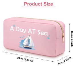 Funny Cruise Makeup Bag Gift for Women Cruise Lover Summer Vacation Gift Cruise Travel Organizer Zipper Pouch for Sister Girls Daughter Wife Cruise Theme Birthday Gifts Double Side Toiletry Bag