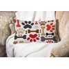 Smooffly Dogs Paws and Bones Cotton Linen Throw Lumbar Waist