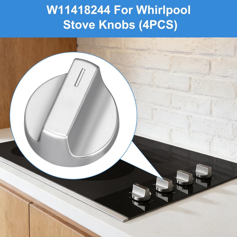 Upgraded W11418244 Range Knobs Compatible with Whirlpool Gas Stove Knob