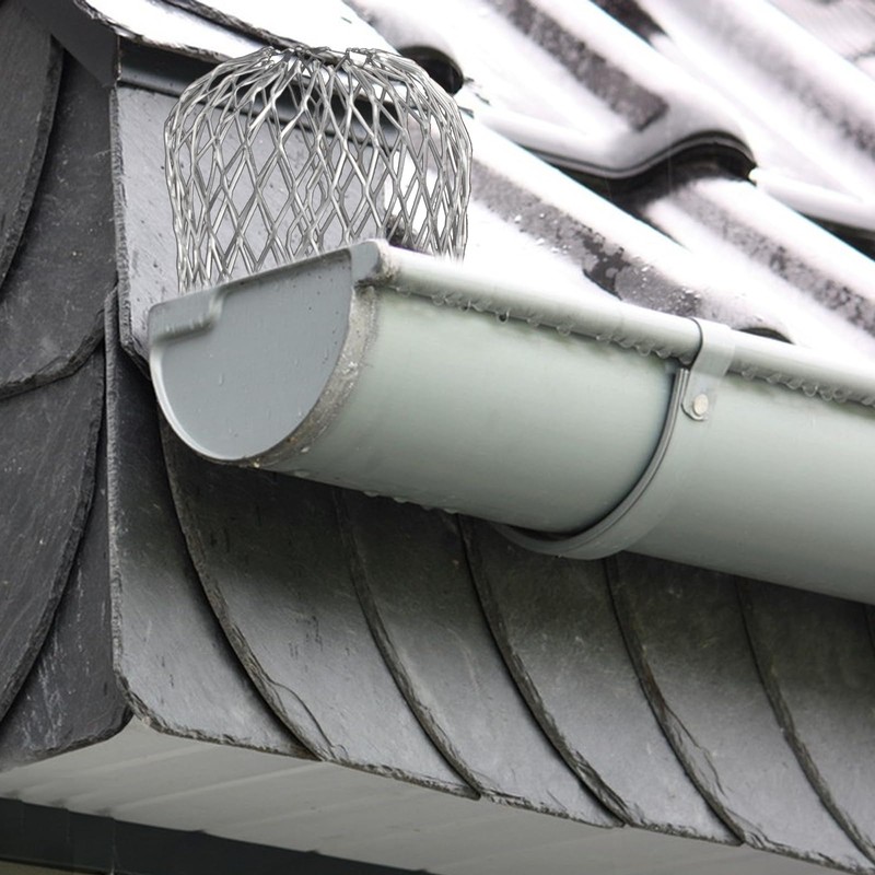 4 Pcs Aluminum Gutter Guards, 3.5" Metal Downpipe Leaf Guard