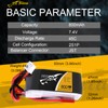 TATTU 800mAh 7.4V 45C 2S1P LiPo Battery Pack with JST-SYP
