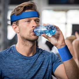 Set of 3 Sweatbands White Sports Headband Bracelet Men and Women Sweat Absorbing Accessories