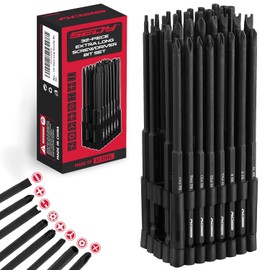 Extra Long Security Bit Set: 32-Piece S2 Steel Screwdriver Drill Bits for Tamper-Proof Screws, 6" Torx, PoziDriv, Spanner, Tri-Wing - Universal 1/4" Hex Shank for Electric, Impact Drills