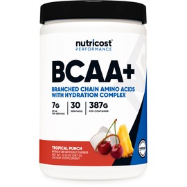 Nutricost Nutricost BCAA + Hydration Powder (Tropical Punch) 30 Servings - Branched Chain Amino Acids with Hydration Complex - Gluten-Free, Non-GMO