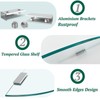 SYLXTEEM 2-Pack Glass Corner Shower Shelves with Aluminium Brackets, 9.8