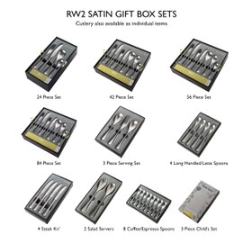 Robert Welch RW2 Satin, 7 Piece Cutlery Place Setting. Made from Stainless Steel. Dishwasher Safe.