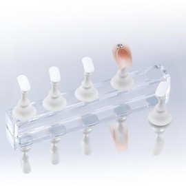 COLORBIRD Magnetic Nail Tip Stand Magnetic Nail Tip Nail Stand Clear (White 5)
