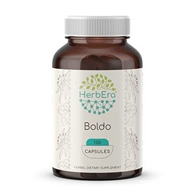 HerbEra Boldo 120 Capsules, 500 mg, Boldo (Peumus boldus) Dried Leaf (120 Capsules)