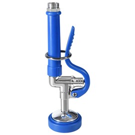 FAUAID Pre Rinse Sprayer Commercial Sink Sprayer Head,1.42GPM Spray Valve Dish Nozzle with Ergonomic Handle, Commercial Faucet Parts for Kitchen Faucet,Chrome Finished（Blue）