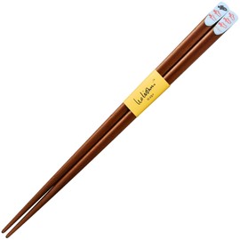 Leo Leoni 278506 Leo Lionni Chopsticks Natural Wood 8.3 inches (21 cm), Anti-Slip Tip, Swimmy, Brown, Made in Japan