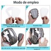 Mascarilla Respiratoria Reutilizable con Gafas de Seguridad y Filtro,Protección Respiratoria
