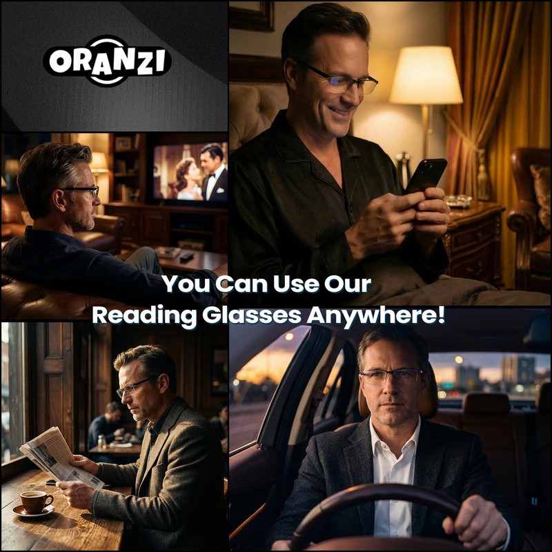 ORANZI 1.75 Reading Glasses Men Blue Light Readers for Computer