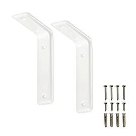 VORMANN Shelf Brackets Corner Bracket Wall Bracket Living Room Console 115 x 80 x 40 mm Set of 2 Including Screws and Wall Plugs White Powder-Coated Steel