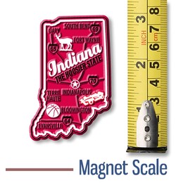 Indiana Premium State Magnet by Classic Magnets, 1.8" x 2.8", Collectible Souvenirs Made in The USA