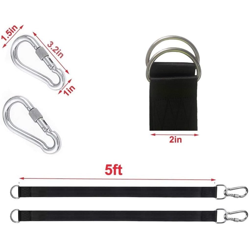 Set of 2 Hammock Straps 2 Tree Swing Straps Hanging