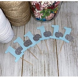 Handmade Little pumpkin Boy First Birthday Cupcake toppers food picks baby shower party