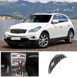 Center Console Gear Shifter Knob Hand Brake Cover Compatible with Infiniti G37 G35 G25 Q40 FX35 FX37 FX50 QX70 QX56 EX35 EX37 EX25 QX50/Nissan Patrol 2013-2018 Accessories (Carbon Fiber Pattern)