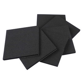 MAGZO 6Pcs Adhesive Foam Padding 1/4 in Thick X 4 in X 4 in,Closed Cell Foam Sheets Neoprene Rubber Self Stick Pads Anti Vibration Pads,Black (4in x 4in x 1/4in, 6Pcs)