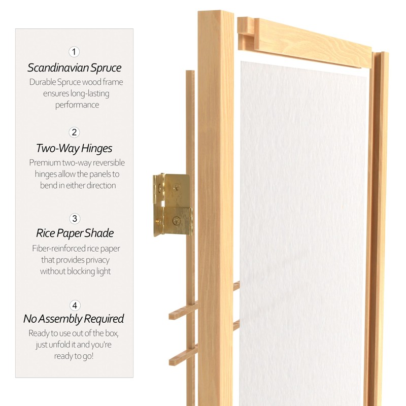 3 ft. Short Double Cross Shoji Screen - Natural -